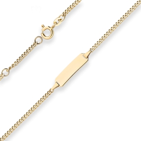 2,1mm Id-Armband Panzerkette Goldarmband Armschmuck aus 333 Gold Gelbgold 14cm