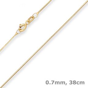 0,7mm Veneziakette Goldkette Collier Halskette aus 333 Gold Gelbgold 38cm