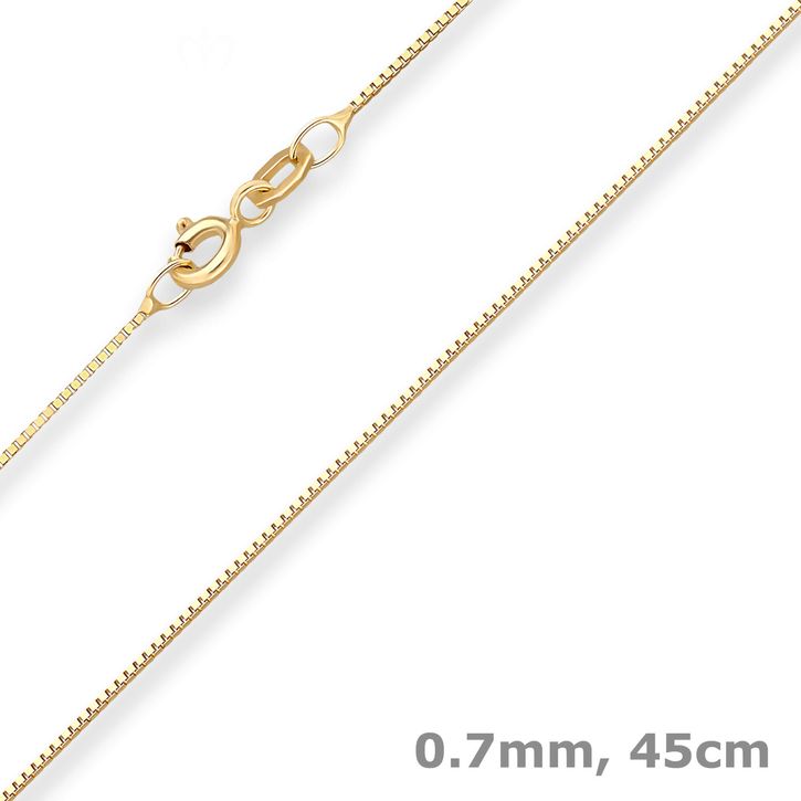 0.7mm Veneziakette aus 750 Gelbgold 45cm
