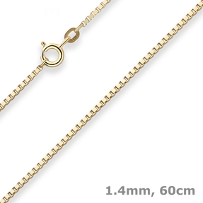1,4mm Veneziakette Goldkette Collier Halskette aus 333 Gold Gelbgold 60cm