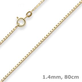 1,4mm Veneziakette Goldkette Collier Halskette aus 333 Gold Gelbgold 80cm