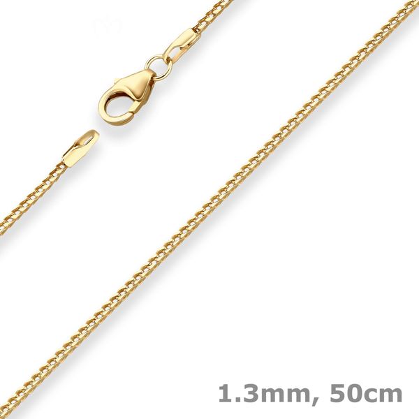 1.3mm Bingokette aus 585 Gelbgold 50cm