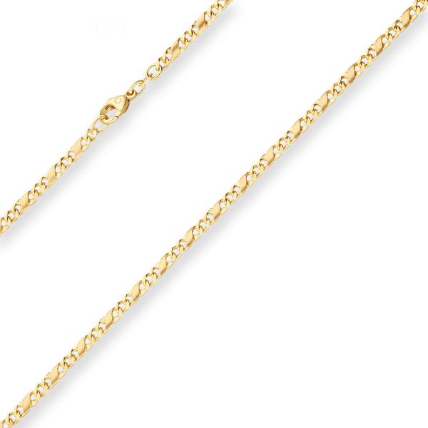 3.4mm Dollarkette aus 585 Gelbgold 45cm
