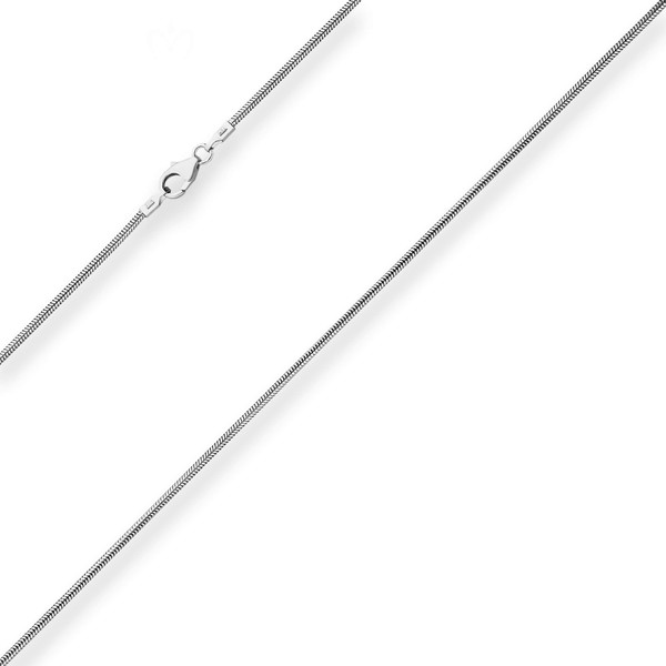 1.4mm Schlangenkette aus 585 Weißgold 42cm