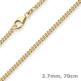 2,7mm Panzerkette Goldkette Collier Halskette aus 585 Gold Gelbgold 70cm