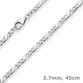 3,7mm Dollarkette Silberkette Collier Halskette aus 925 Silber 45cm