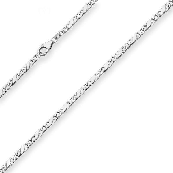 3.7mm Dollarkette aus 925 Silber 45cm