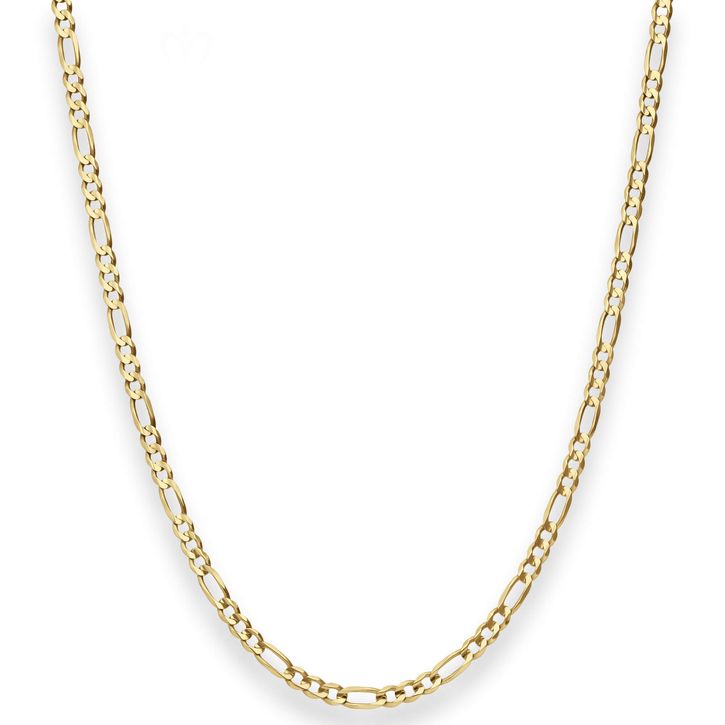 3.4mm Figarokette aus 333 Gelbgold 75cm