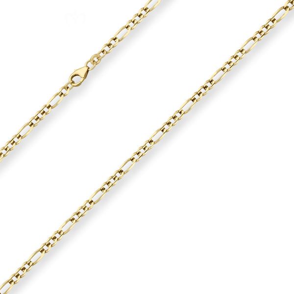 3.4mm Figarokette aus 333 Gelbgold 75cm
