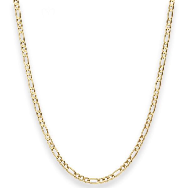 3.4mm Figarokette aus 333 Gelbgold 75cm
