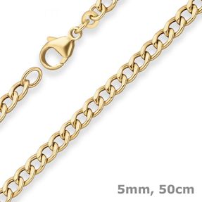 5mm Panzerkette Goldkette Collier Halskette aus 585 Gold Gelbgold 50cm