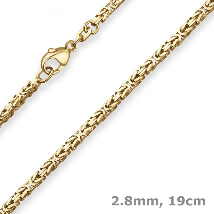 2.8mm Armband Königskette aus 750 Gelbgold 19cm