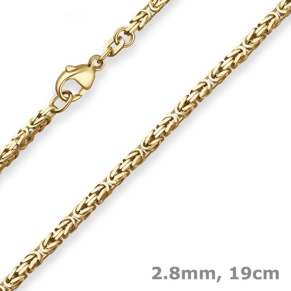 2.8mm Armband Königskette aus 750 Gelbgold 19cm
