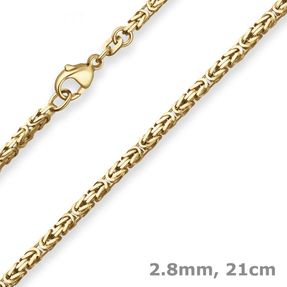 2,8mm Armband Königskette Goldarmband Armschmuck aus 333 Gold Gelbgold 21cm