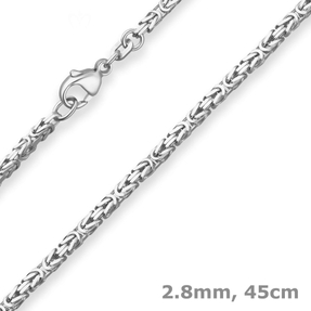 2,8mm Königskette Silberkette Collier Halskette aus 925 Silber 45cm