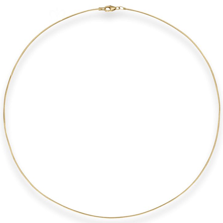1mm Halsreif Omegakette Tondakette aus 375 Gelbgold 42cm