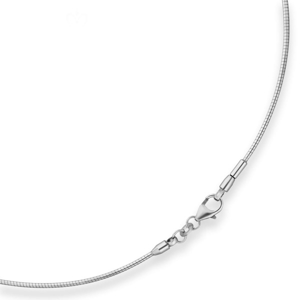 1.2mm Halsreif Omegakette Tondakette aus 585 Weißgold 38cm