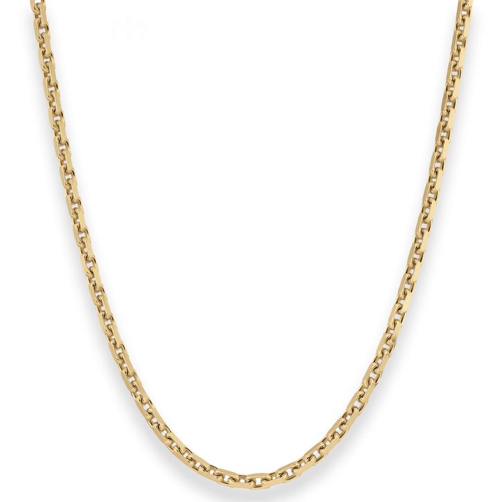 3mm Ankerkette diamantiert aus 585 Gelbgold 42cm