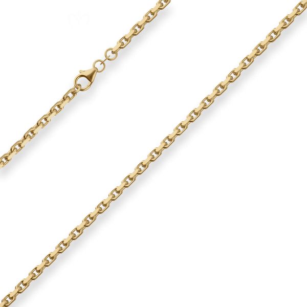 3mm Ankerkette diamantiert aus 585 Gelbgold 42cm
