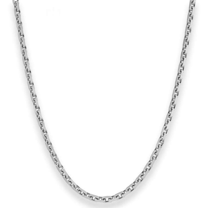 3mm Ankerkette diamantiert aus 925 Silber rhodiniert 55cm