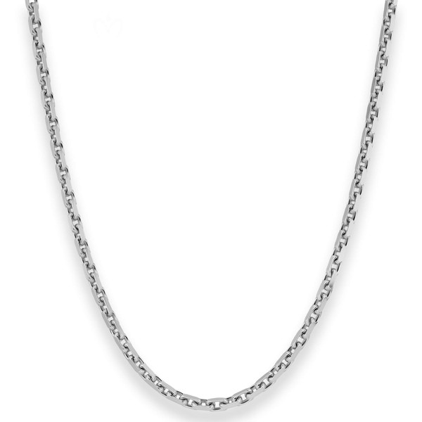 3mm Ankerkette diamantiert aus 925 Silber rhodiniert 55cm