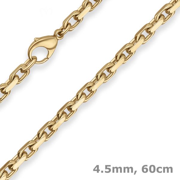 4.5mm Ankerkette diamantiert aus 333 Gelbgold 60cm