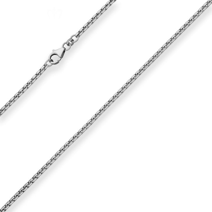 2.7mm Veneziakette rund aus 925 Silber rhodiniert 60cm
