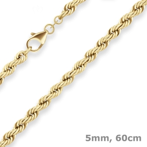 5mm Kordelkette Goldkette Collier Halskette aus 585 Gold Gelbgold 60cm