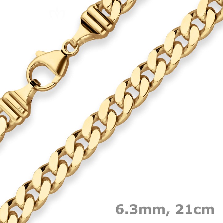 6.3mm Armband Panzerkette aus 333 Gelbgold 21cm