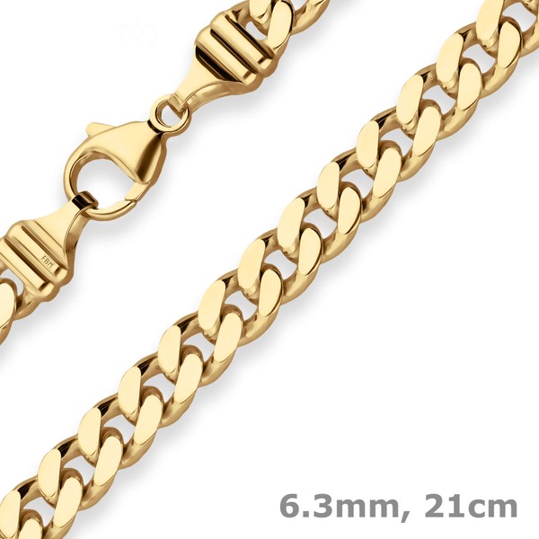 6.3mm Armband Panzerkette aus 333 Gelbgold 21cm