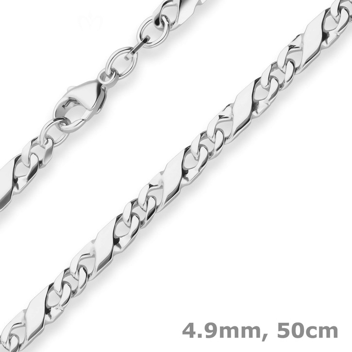4.9mm Dollarkette aus 925 Silber 50cm