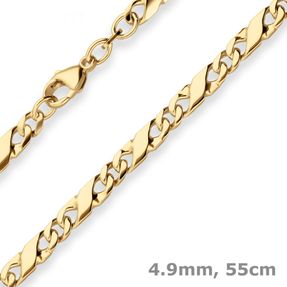 4,9mm Dollarkette Goldkette Collier Halskette aus 333 Gold Gelbgold 55cm