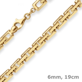 6mm Armband Fantasiekette Goldarmband Armschmuck aus 585 Gold Gelbgold 19cm