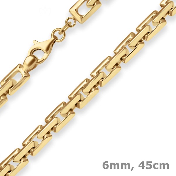 6mm Fantasiekette aus 585 Gelbgold 45cm