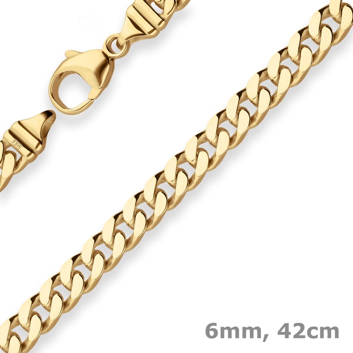 6mm Panzerkette aus 585 Gelbgold 42cm