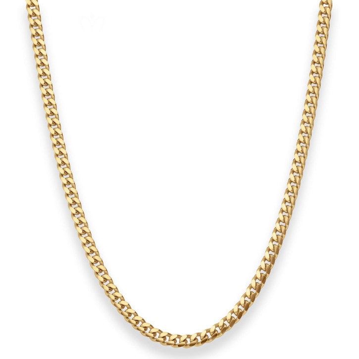 4mm Panzerkette oval diamantiert aus 585 Gelbgold 55cm
