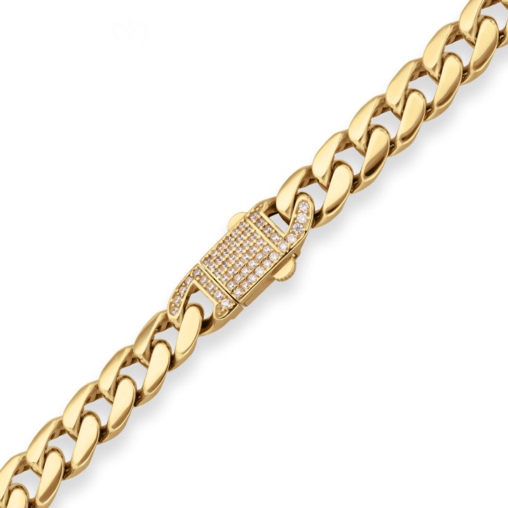 8.6mm Panzerkette hohl aus 585 Gelbgold 51cm