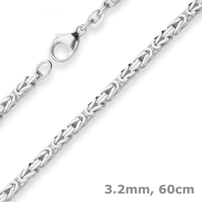 3,2mm Königskette Silberkette Collier Halskette aus 925 Silber 60cm
