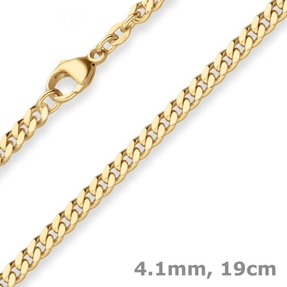 4,1mm Armband Panzerkette Goldarmband Armschmuck aus 750 Gold Gelbgold 19cm