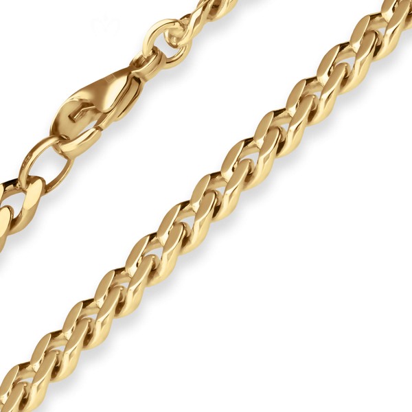 6.3mm Panzerkette aus 585 Gelbgold 45cm