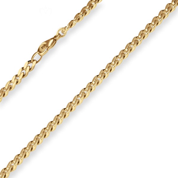 6.3mm Panzerkette aus 585 Gelbgold 45cm
