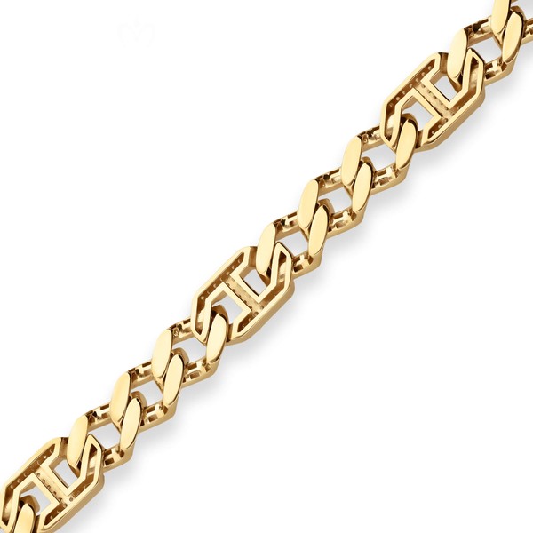 9.9mm Fantasiekette hohl aus 585 Gelbgold 51cm