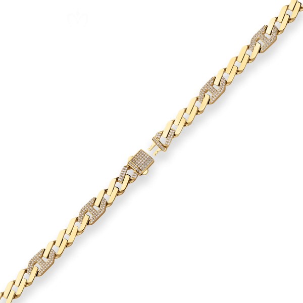 9.9mm Fantasiekette hohl aus 585 Gelbgold 51cm