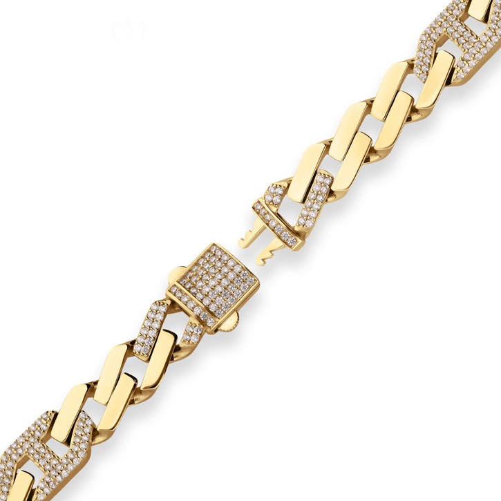 9.9mm Fantasiekette hohl aus 585 Gelbgold 55cm