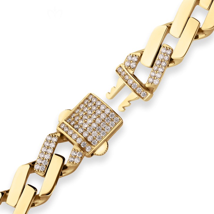 9.9mm Fantasiekette hohl aus 585 Gelbgold 55cm