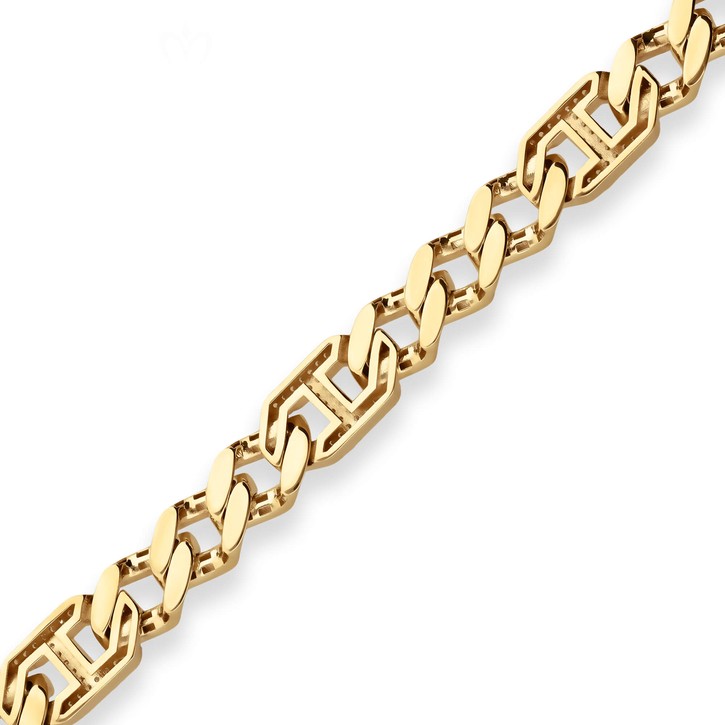 9.9mm Fantasiekette hohl aus 585 Gelbgold 55cm