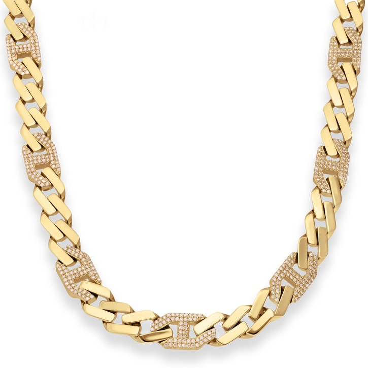 9.9mm Fantasiekette hohl aus 585 Gelbgold 55cm