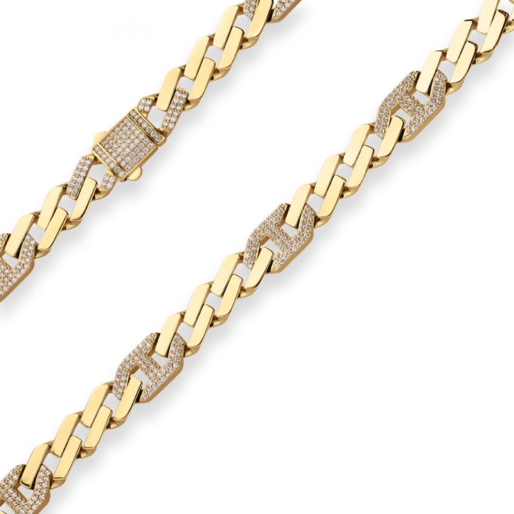 9.9mm Fantasiekette hohl aus 585 Gelbgold 55cm