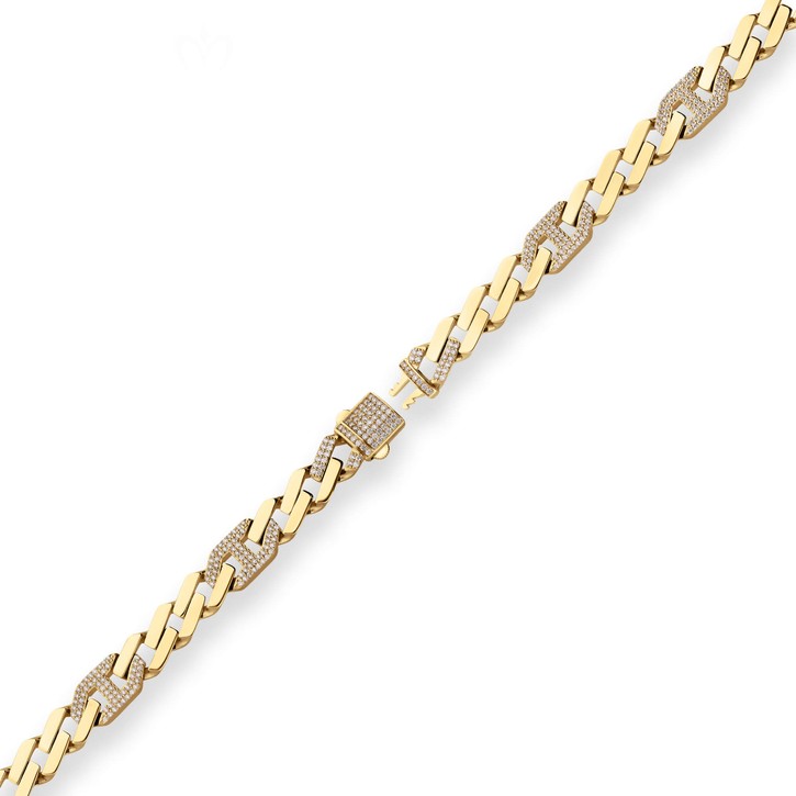 9.9mm Fantasiekette hohl aus 585 Gelbgold 55cm