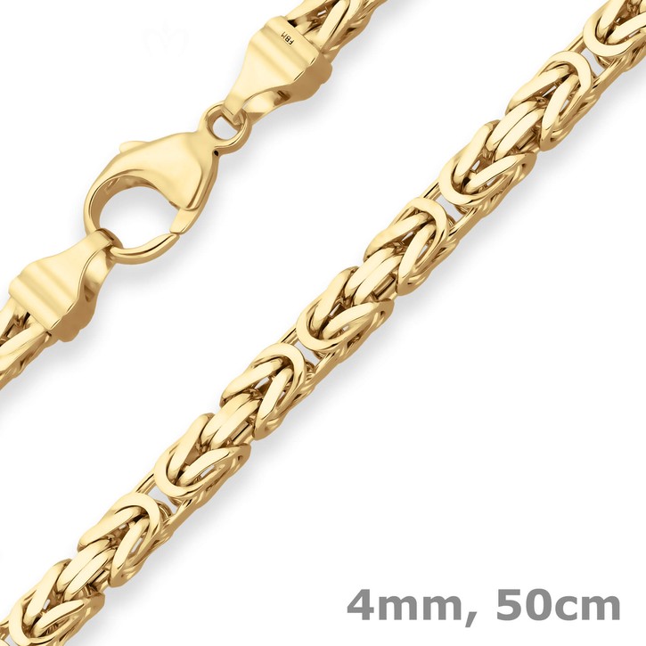 4mm Königskette aus 333 Gelbgold 50cm